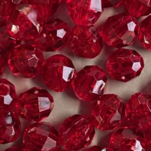 OUTLET Acryl facetkralen 8 mm, rood, 100 stuks